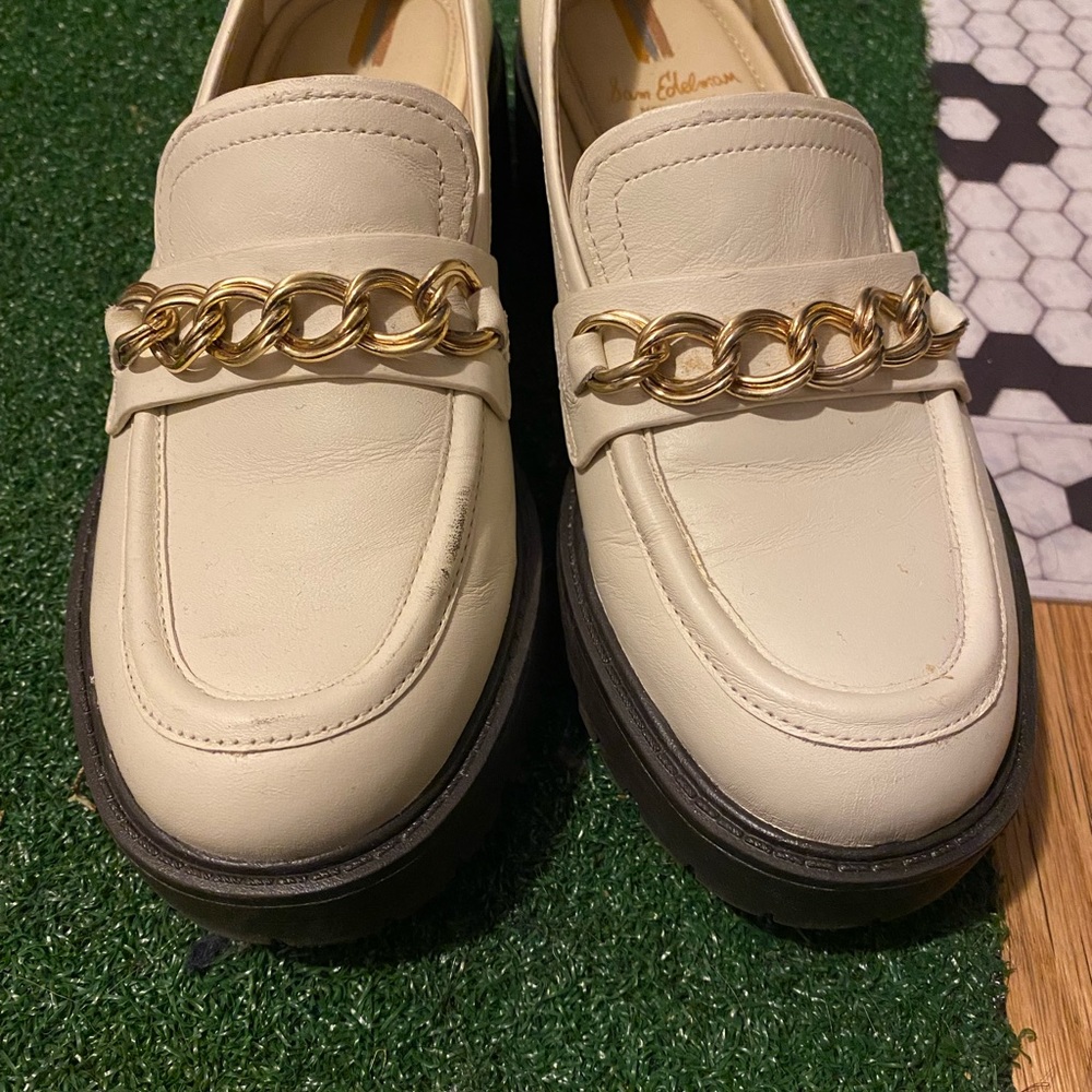 Sam Edelman Taelor Lug Sole Ivory Loafers 5.5 - Picture 7 of 9